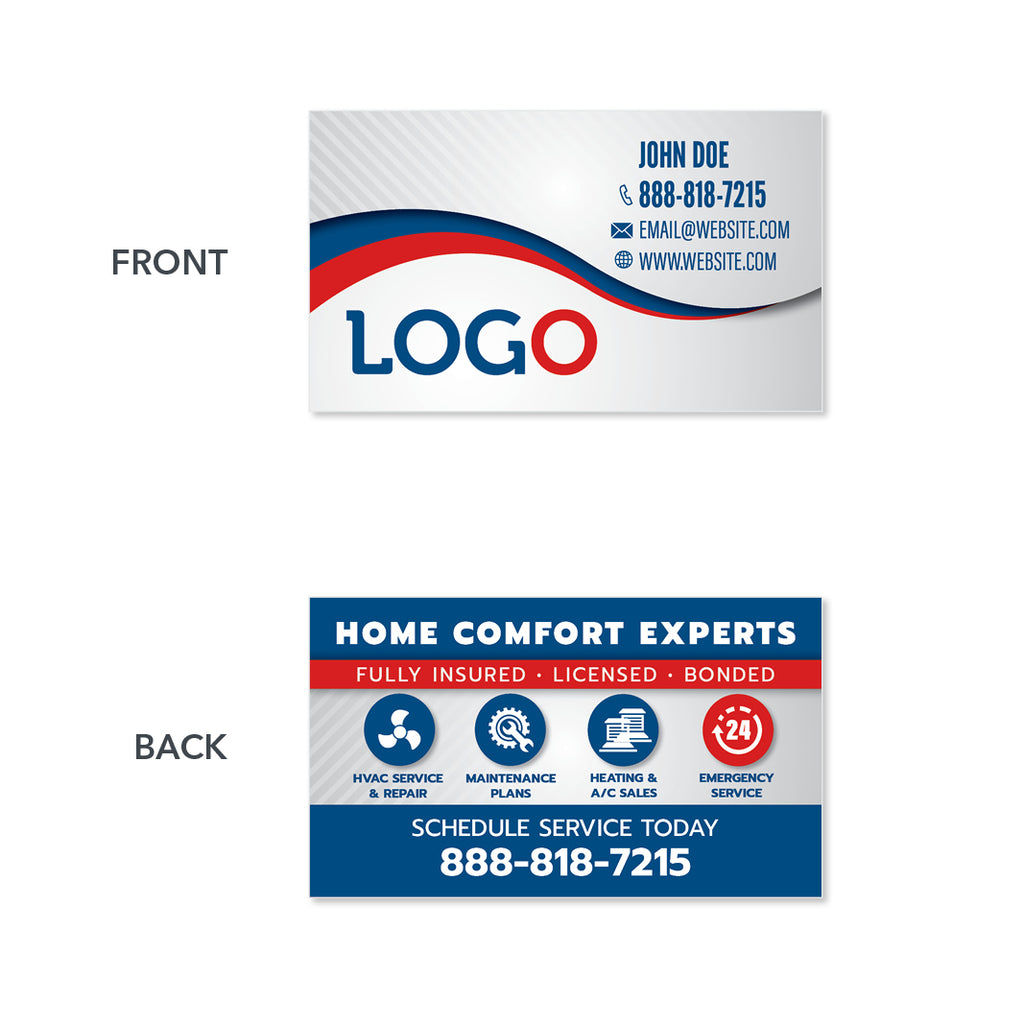 HVAC Business Card Design Print Services Footbridge Marketing