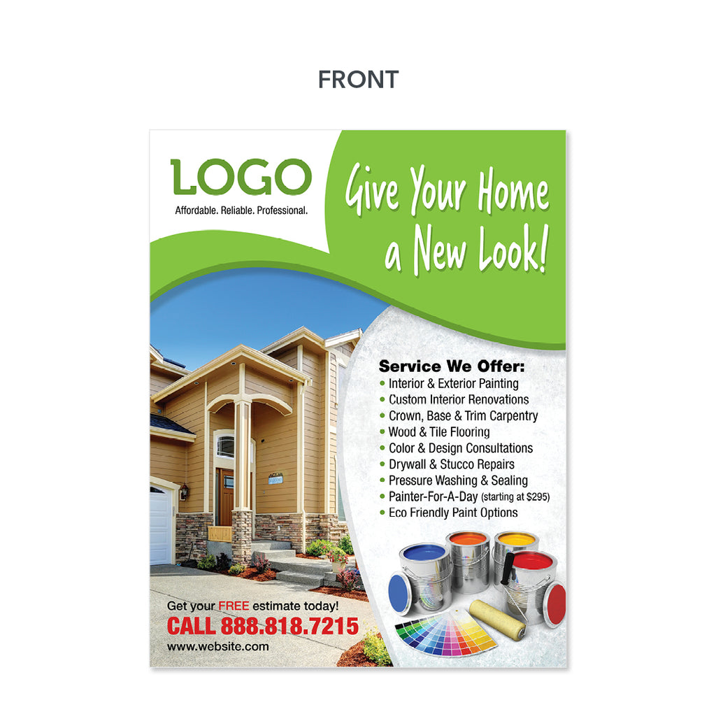 House Painting Contractor Flyer Design Print Services Footbridge