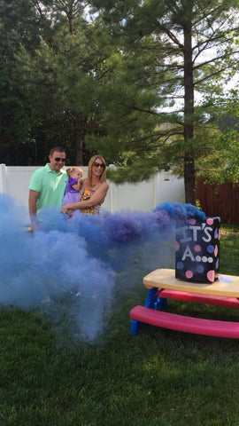 blue gender reveal smoke bomb color smoke stick