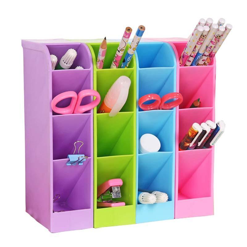 EZONE 1PC Multi-function Plastic PP Desktop Storage Box Case 4 Grid Sub-grid Make up Cosmetic Holder Desk Pen Pencil Organizer