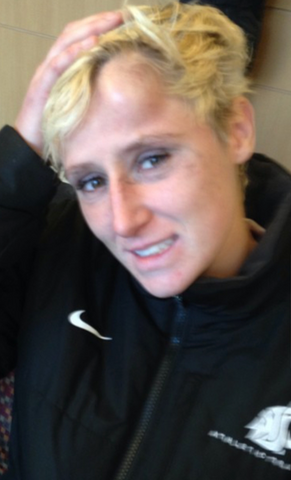 Photo of Nicole after suffering a concussion in her last college match