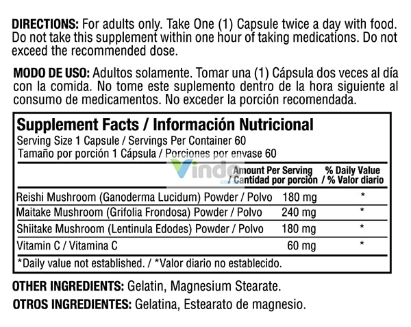 tabla nutricional ganoderma plus healthy america