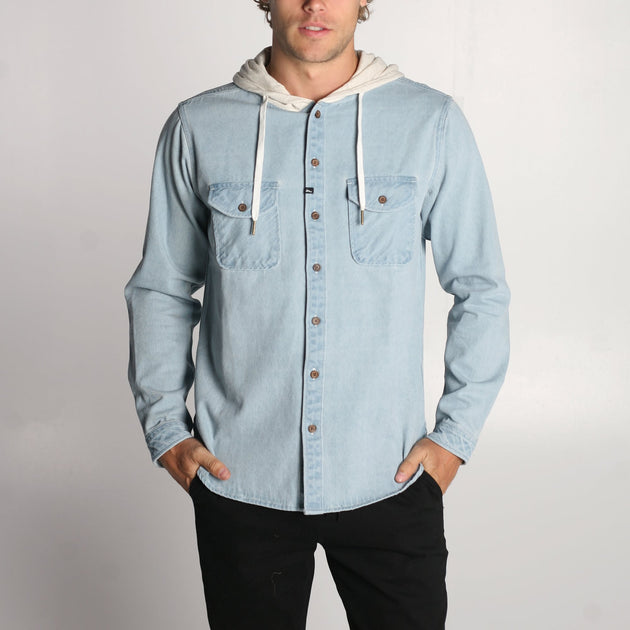 denim hoodie shirt