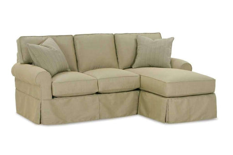 Christine Slipcovered Small Sectional Sofa With Reversible Chaise