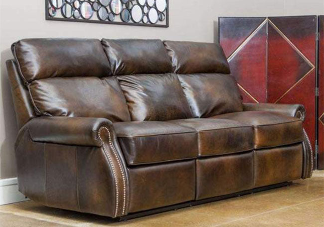 brown leather couch in living room