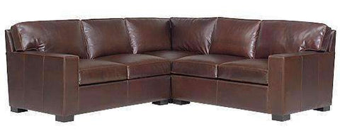 Caden Contemporary 3 Piece Leather Sectional With Track Arms (As Configured)