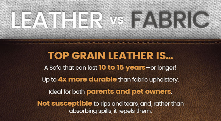 leather vs fabric graphic