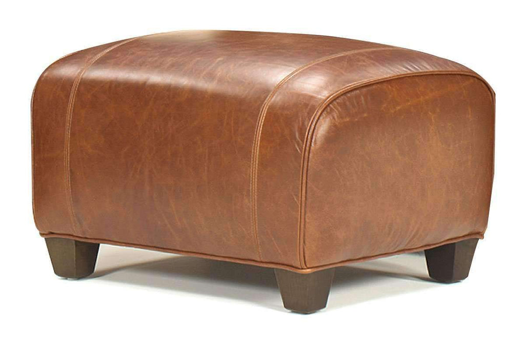 Tribeca Rustic Leather Footstool Ottoman