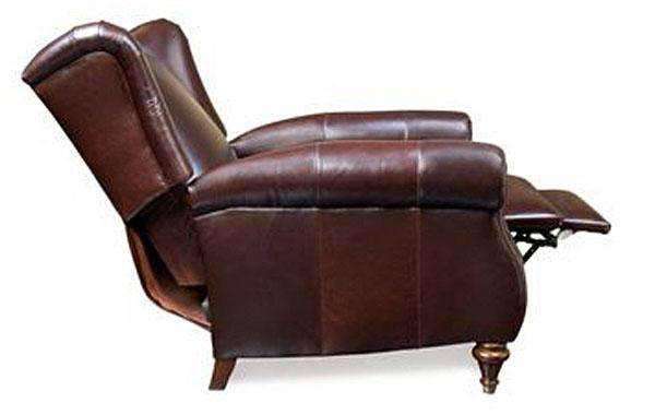 Chamberlain Leather Wingback Recliner Chair With Rolled Arms