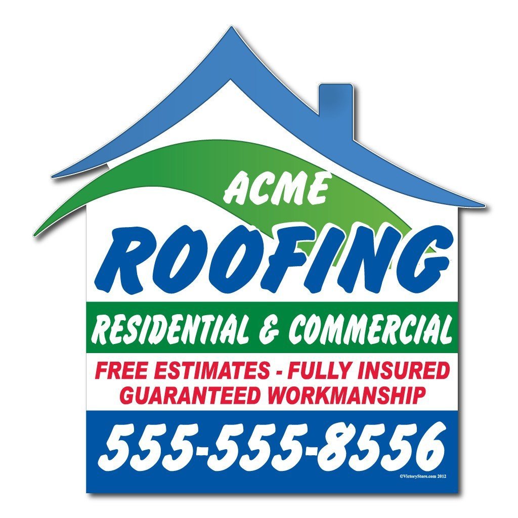 Roof Shaped Over-the-top Yard Sign with Frame - Roof Shape #1