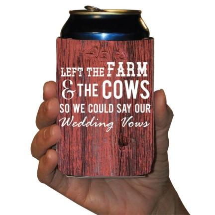 Farm Themed Custom Wedding Koozie Victorystore