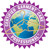 Drycleaning and Laundry Institute certification for Certified Garment Care Professional. Visit dlionline.org for more information.