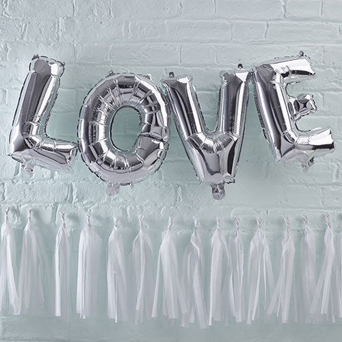 giant silver letter balloons