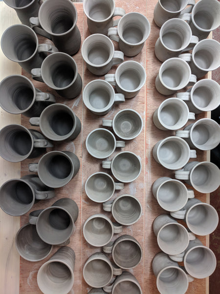 Pottery in production