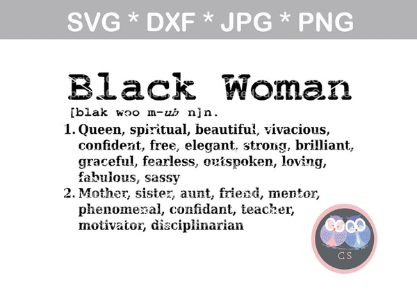 Download Black Woman Definition Saying Motivational Digital Download Svg Createdsurprises SVG, PNG, EPS, DXF File