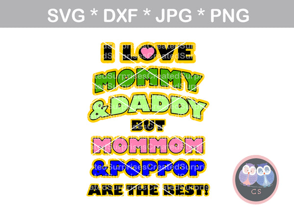 Love Mommy Daddy Mommom Poppop Best Family Digital Download Svg Createdsurprises