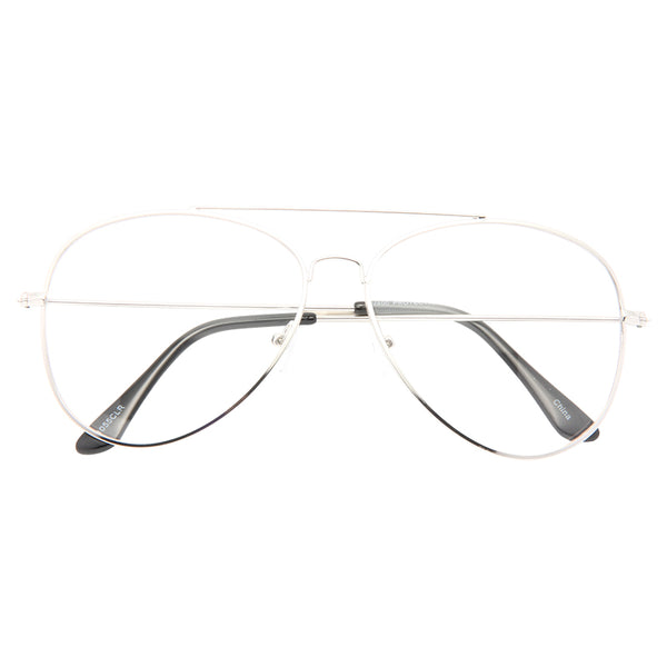 Classic 60mm Clear Aviator Glasses Cosmiceyewear 