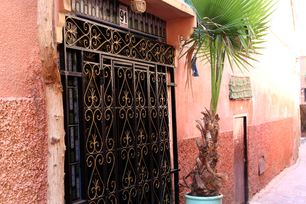 Cobblestone street in Marrakech, Morocco