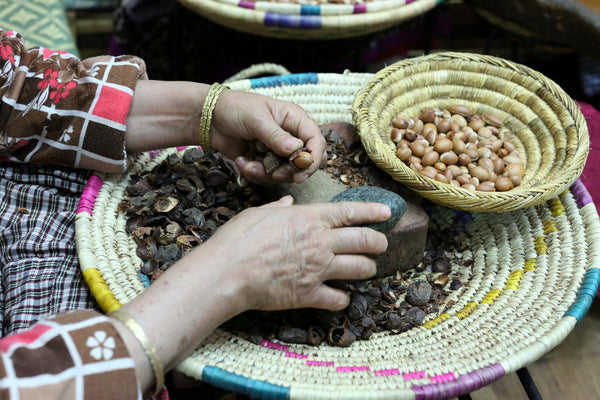 Moroccan Woman Creating Argan Oil