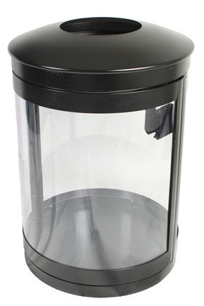 Indoor Trash Can Bin, Round, DHS Complaint, Clear .236 Panels, 55 Gal