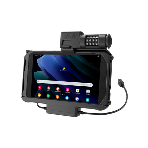 RAM-HOL-SAM58PDCLU RAM Combo Locking Power + Data Dock for Samsung Tab Active3 & Active2-image-1