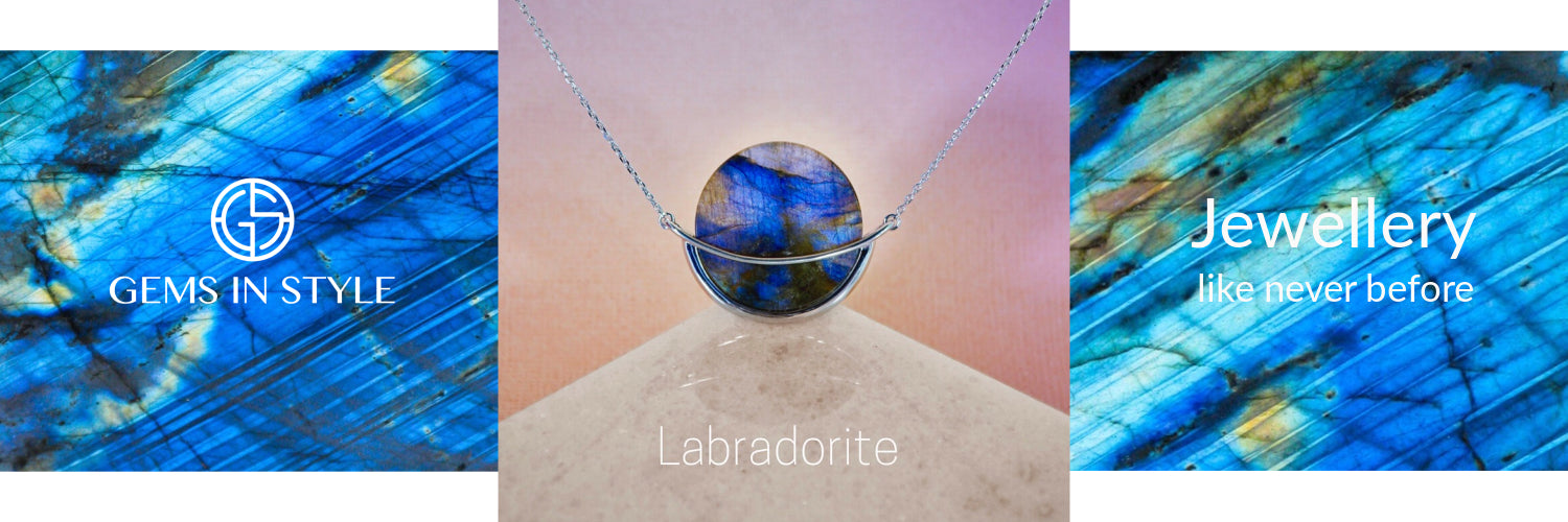 Dancing Orbit necklace with Labradorite by Gems In Style