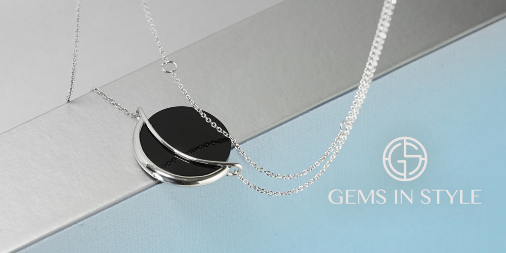 Black Onyx Dancing Orbit Necklace by Gems In Style Jewellery