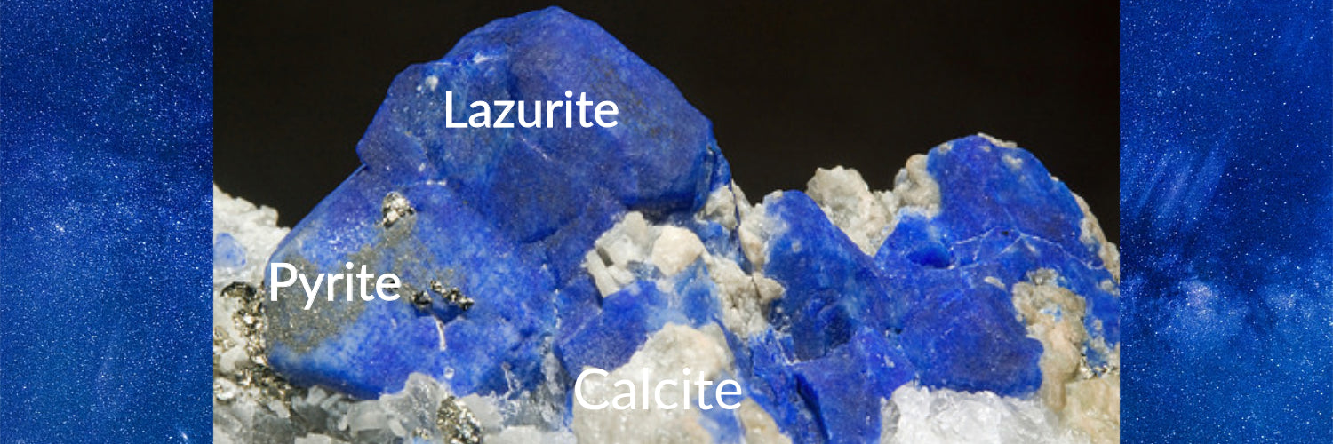 Lazurite, Pyrite, Calcite
