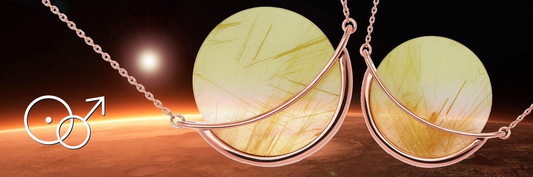 Rutilated Quartz - Sun & Mars. Gemstones & Astrology blog post by Gems In Style Jewellery.