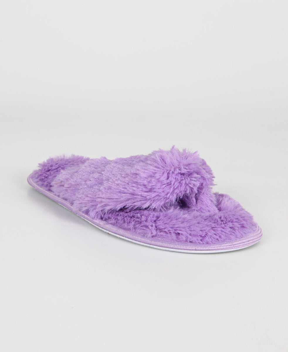 purple bedroom slippers