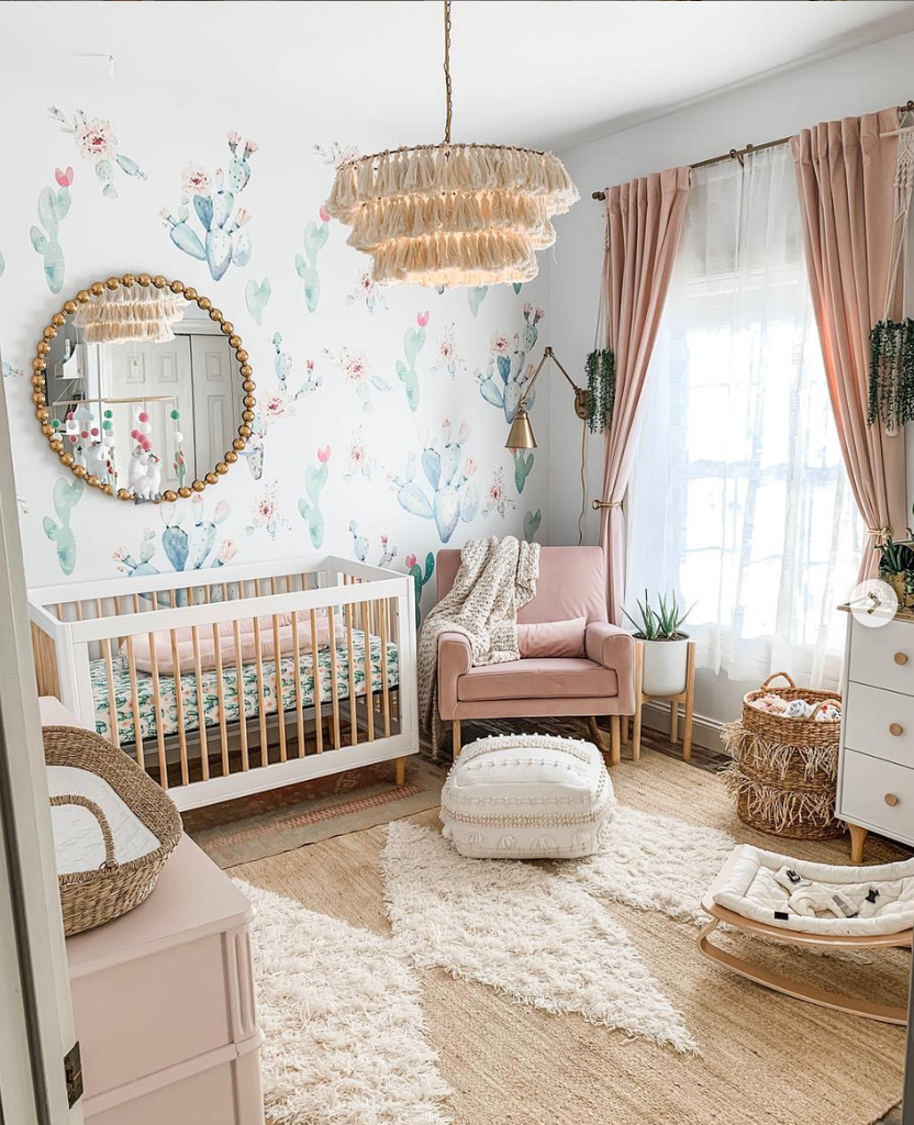 Glam Jungalow Nursery Justina Blakely Pink Gold Boho