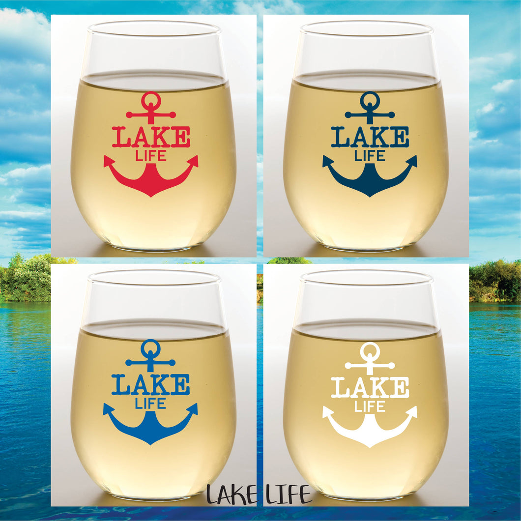 LAKE LIFE Shatterproof Wine Glasses
