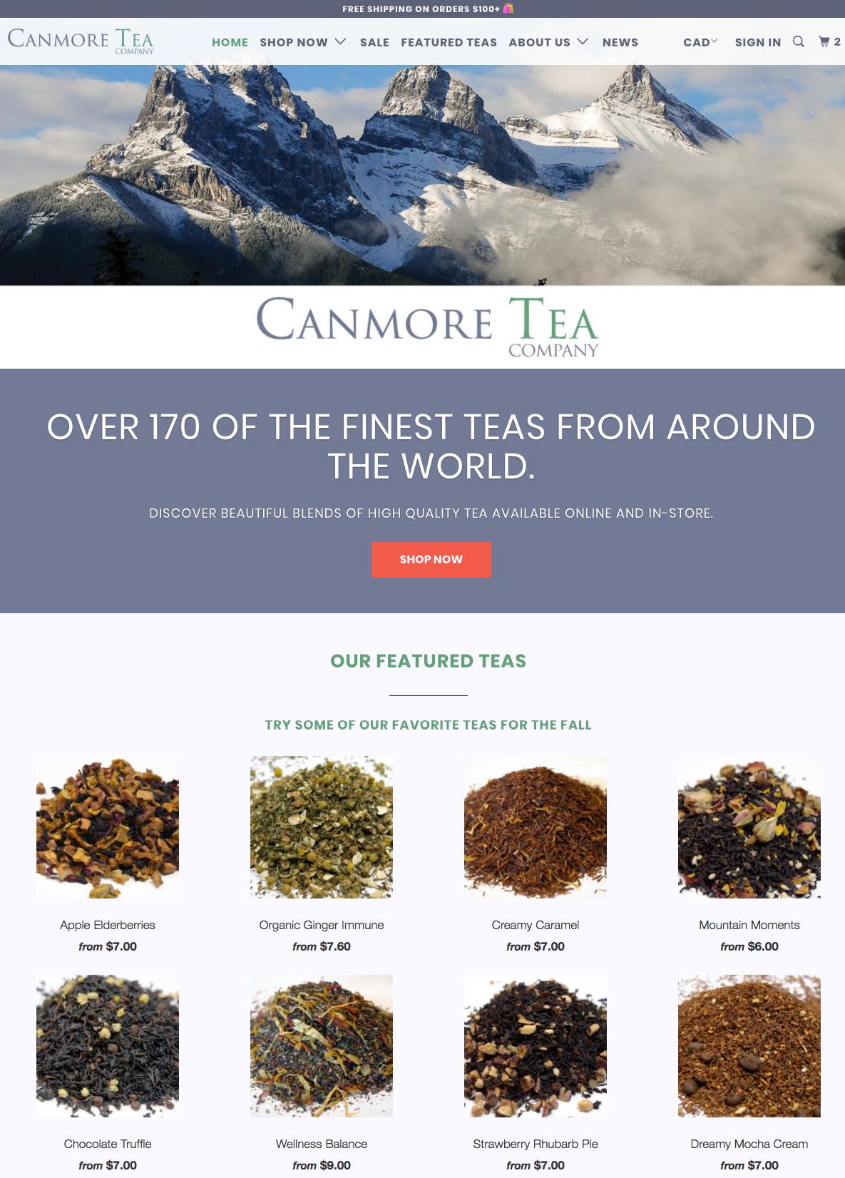 Canmore Tea Company Online Store Open Now!