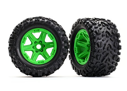 Traxxas 8672G 3.8" Wheels with Talon Ext Tires, Green