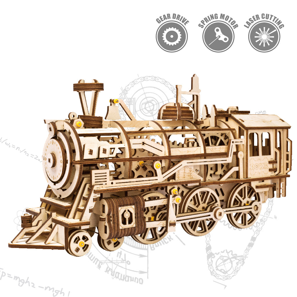 Robotime Mechanical Wooden Train 3D Puzzle