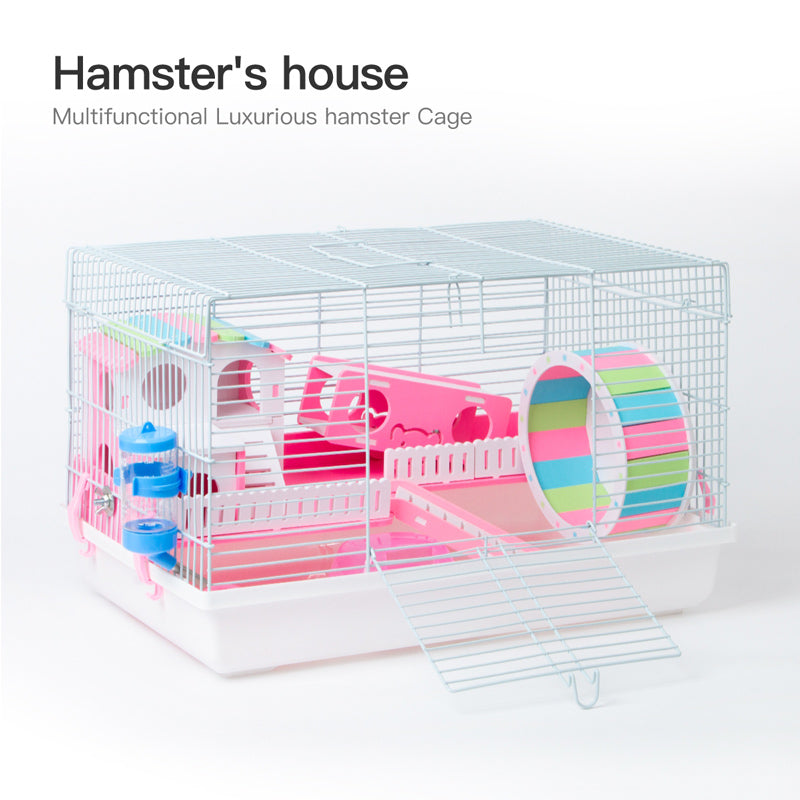 pink hamster cage