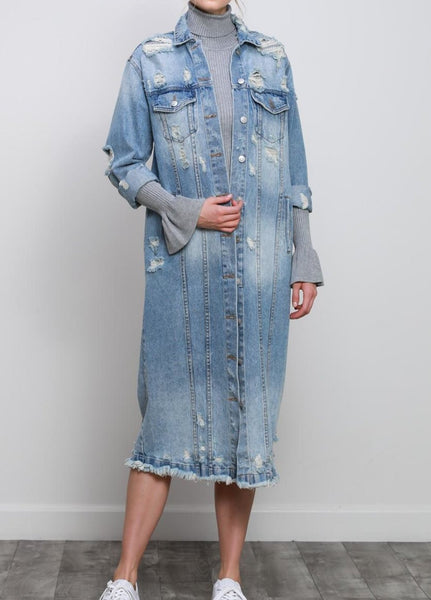 frock with denim jacket