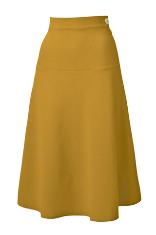 Vintage 40s style A line Mustard Skirt | Weekend Doll 