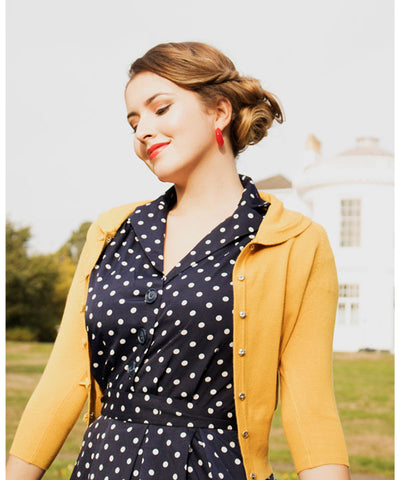 Vintage Mustard Cardigan | 1950s Style 