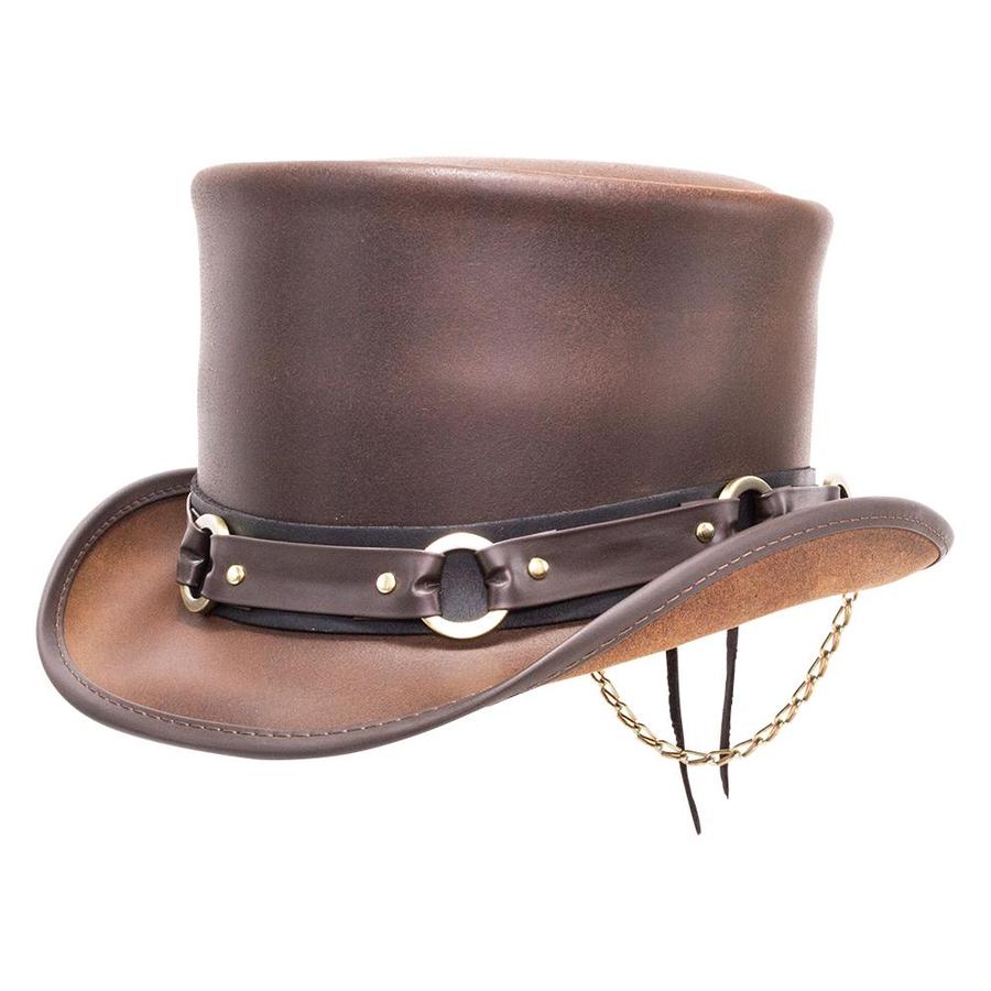 El Dorado Top Hat,Cappello in pelle americana,Cappello da cowboy nero marrone per gli uomini