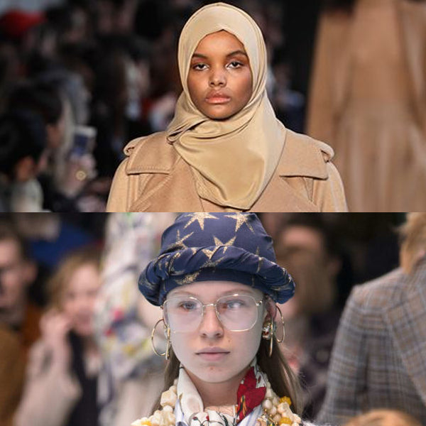 Modest Fashion Mall Blog post article head coverings hijabs turbans Gucci Max Mara