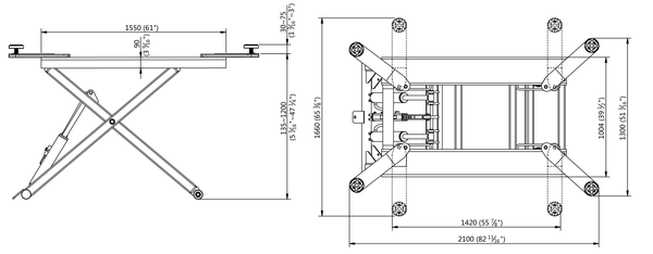 scissor lift-dimension-6600 lbs