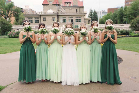 Cheap A-line chiffon floor length bridesmaid dress multiple colors