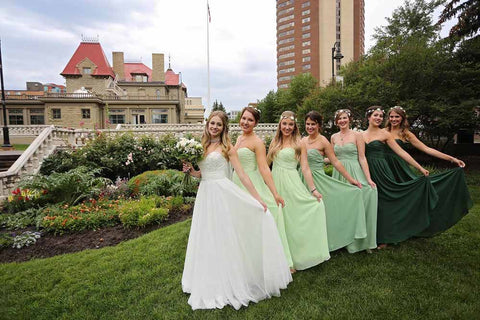 a-line chiffon floor length bridesmaid dress