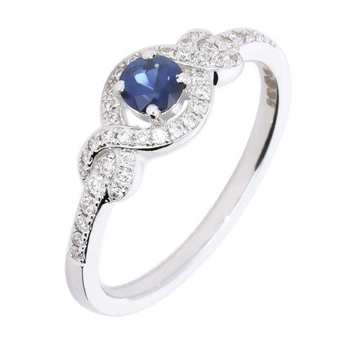 Rock Lobster 18ct White Gold Blue Sapphire & Diamond Ring