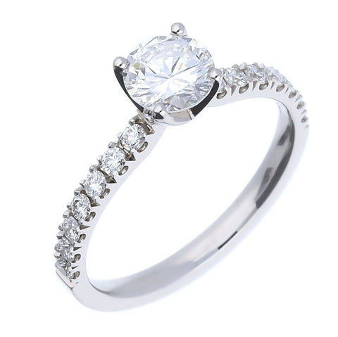 Rock Lobster Platinum Diamond Ring With Diamond Set Shoulders