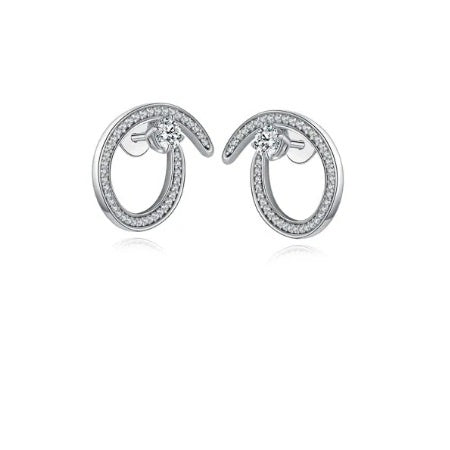 Fei Liu Silver and CZ radiance swirl stud earrings Earrings Fei liu   
