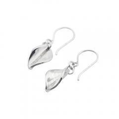 Collette Waudby Silver polished leaf hook earrings Earrings Collette Waudby   