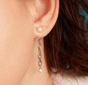 Revival Astoria Figaro Pearl Chain Link Drop Earrings Earrings kit heath   