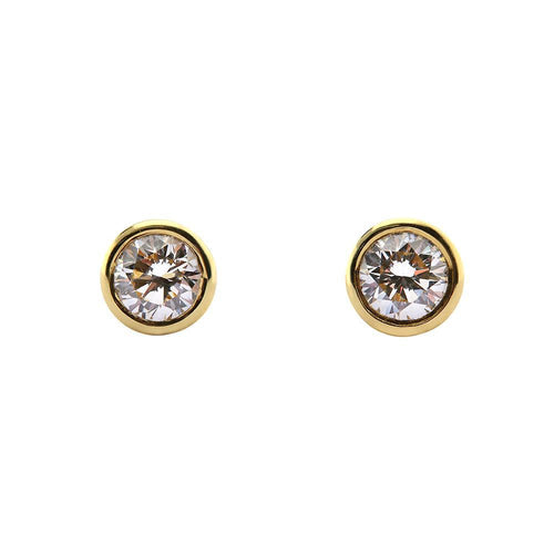 18ct yellow gold brilliant cut diamond stud earrings Earrings Rock Lobster   